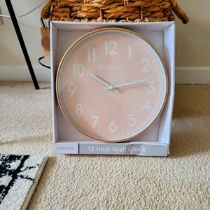 Rose Gold and Pink Wall Clock